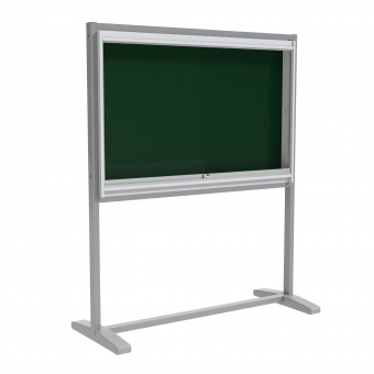 Info-Vitrine, freistehend, 190 cm hoch, 160x12 cm (B/T), Rückwand: grün Info-Vitrine, freistehend, 190 cm hoch, 160x12 cm (B/T), Rückwand: grün